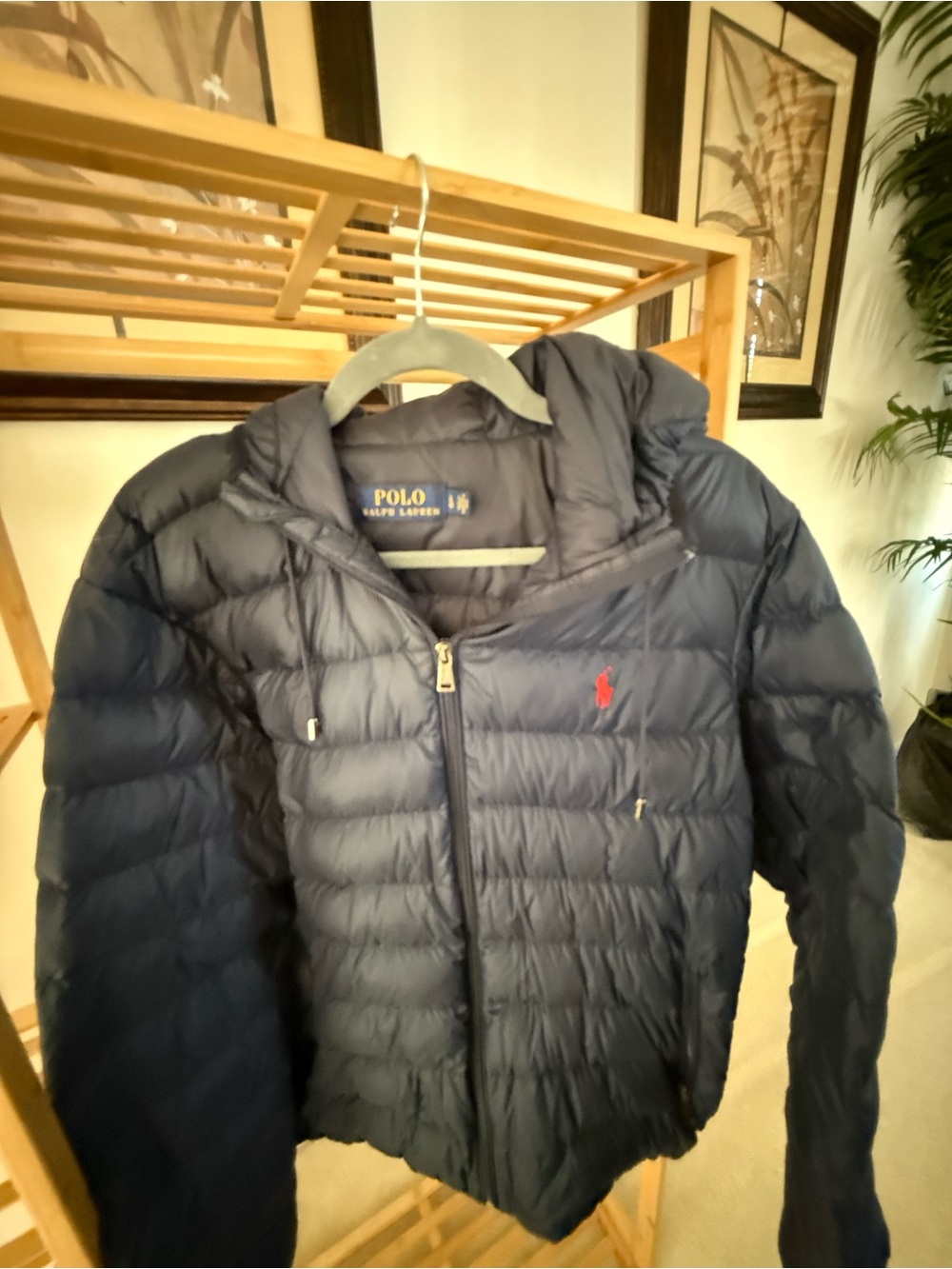 Polo by Ralph Lauren Navy Packable Quilted Puffer Jacket with Red Pony
